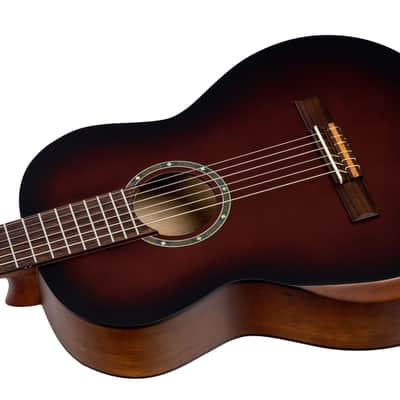 ORTEGA Student Series Pro DeLuxe 4/4 Classical Guitar - Solid Spruce / Catalpa Bourbon Fade image 12