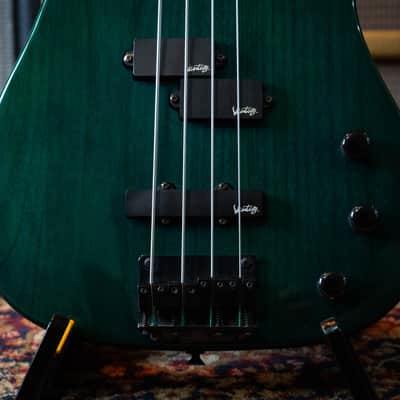 Vantage Bass PJ 330BG 1980's - Trans Green Vintage Korean made image 3