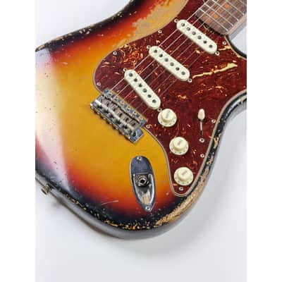 Fender CUSTOM SHOP STRATOCASTER LIMITED EDITION ROASTED 61 SUPER HEAVY RELIC 3 TONS SUNBURST 2023 - Super Heavy relic Aged 3 Tons sunburst image 8