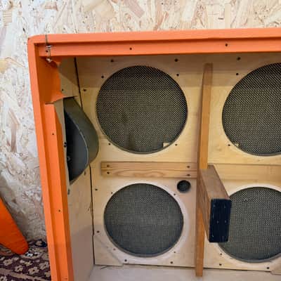 Vintage 1968 1969 Marshall 'Salt and Pepper' Orange 4x12 Amplifier Cabinet EMPTY image 14