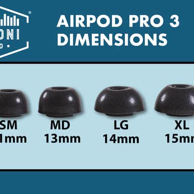 Dekoni Audio Memory Foam Earphone Tips for Apple Airpods Pro 3 - Large 3 pack image 7