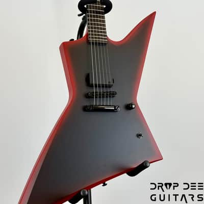 ESP LTD EXL Black Metal Electric Guitar - Black Red Burst Satin image 3