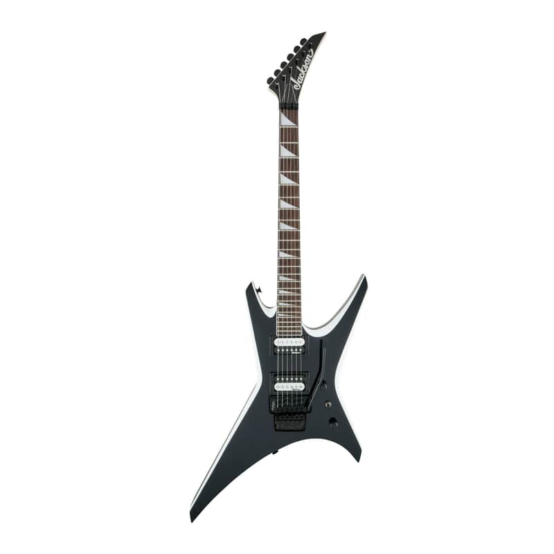 Jackson JS Series Warrior JS32 6-String Right-Handed Electric Guitar with Poplar Body, Maple Neck, and Amaranth Fingerboard (Black with White Bevels) image 1