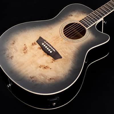 Washburn Deep Forest Burl Grand Auditorium Acoustic/Electric Black Fade image 4