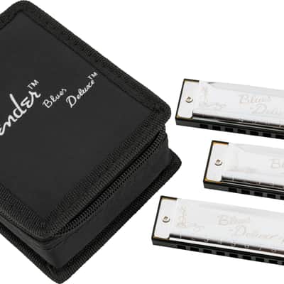 Fender Model Blues Deluxe 3 Pack of Harmonicas in the Keys of C , G & A image 1