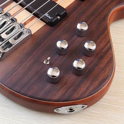 Rosewood Top 5 String Electric Bass, Okoume Wood Body, Maple Neck Through image 3