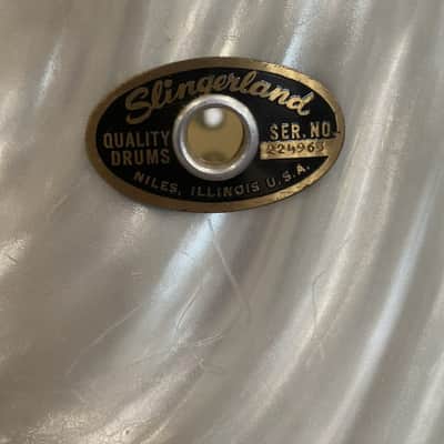 Slingerland 8x12" Rack Tom - White Satin Flame (Niles Gold Badge) image 2