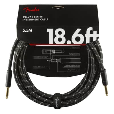 Fender Deluxe Series Instrument Cable 5.5m (Black Tweed) - Instrument Cable image 1