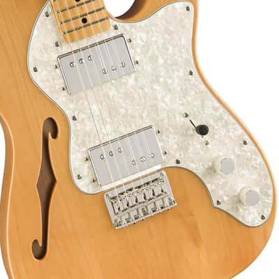 Mint Squier Classic Vibe '70s Telecaster ThinlineÂ®, Maple Fingerboard, Natural - 0374070521 Bundle w/ 12-Pack Guitar Pick and Liquid Audio Polishing Cloth image 3