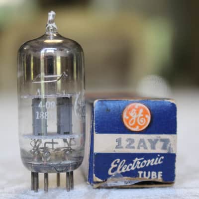 1954 GE 12AY7 Gray Plate Bent Rectangular Getter NOS NIB – Balanced 2100/2200 Gm image 3
