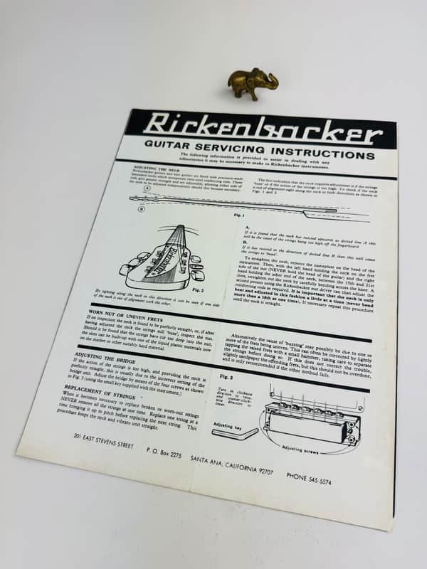 Rickenbacker Guitar Servicing Instructions Sheet circa 1969 image 1