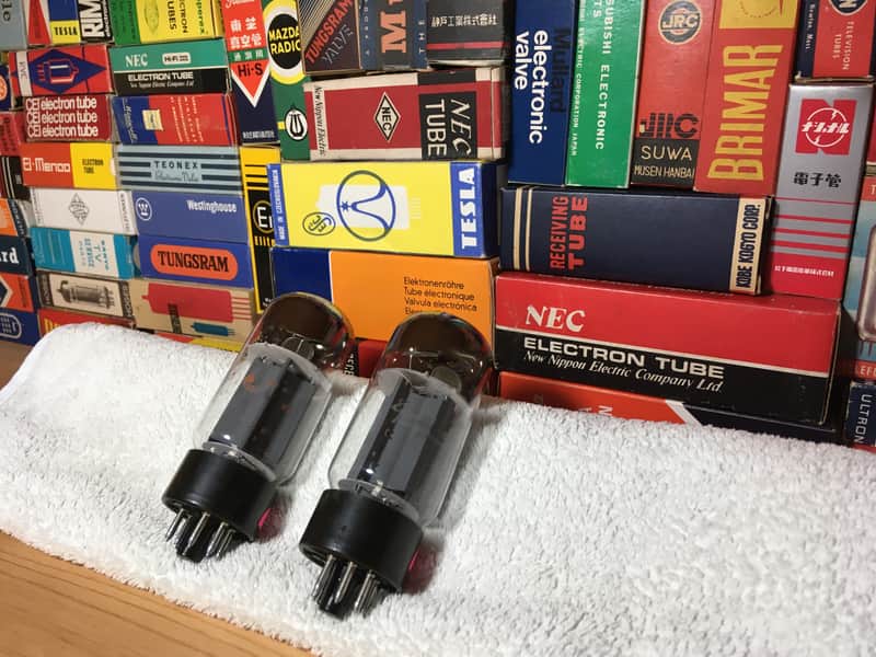 2 x NOS Fender TallBoy 6L6GC DualDisc Getter PowerTubes ~ Grail Audio KT66 EL37 ~ Rich Thick Tone Warm Balanced Stage image 1