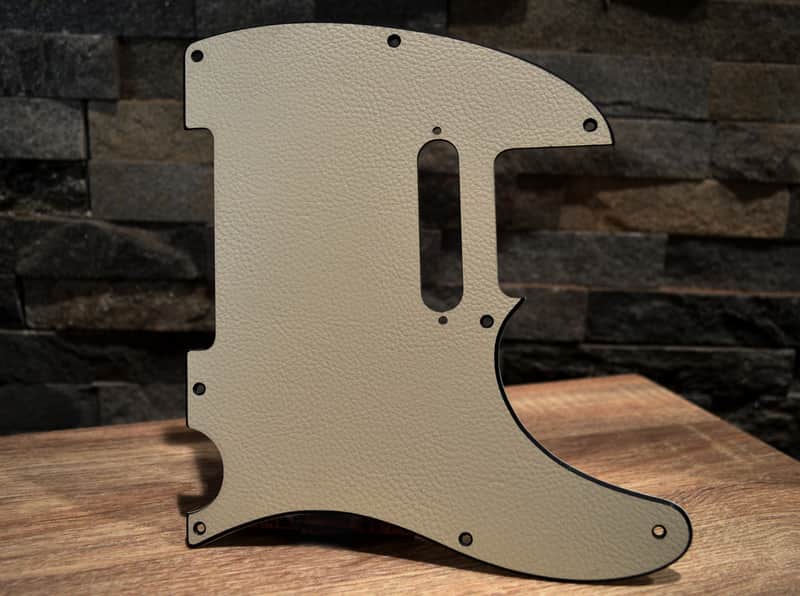 Faux White Leather Textured Pickguard - Fits Fender Telecaster Single Pickup USA image 1