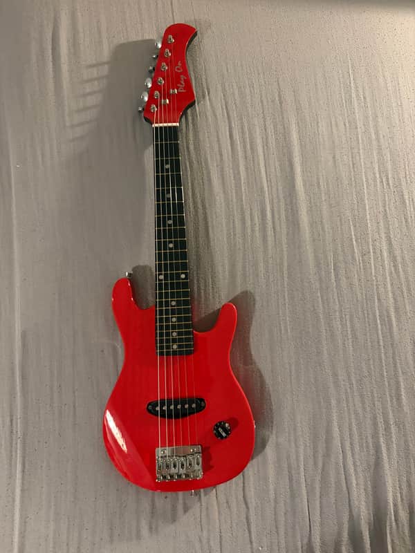 Play On PeeWee Mini/Travel Short Scale Electric Guitar Red image 1