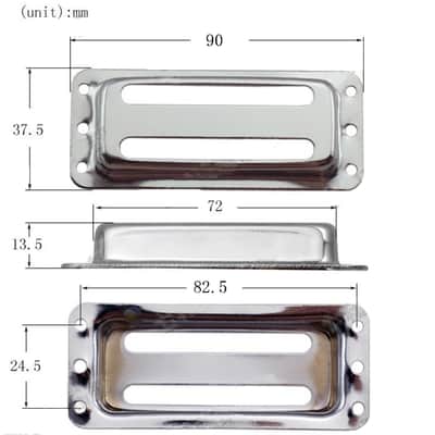 Two slot "Gold Foil" deArmond harmony Style Pickup Cover ,Black (2) image 2