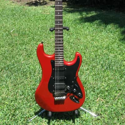USA Kramer Pacer Deluxe 1985 Candy Apple Red schaller pups floyd rose with freedom hard case image 2