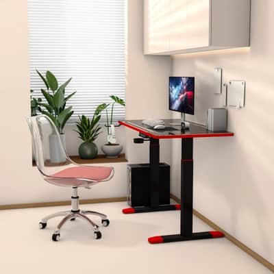 47" RGB Glass Music Studio Desk w/ Dual Motor Lift, Bluetooth Audio & LED Lighting image 4