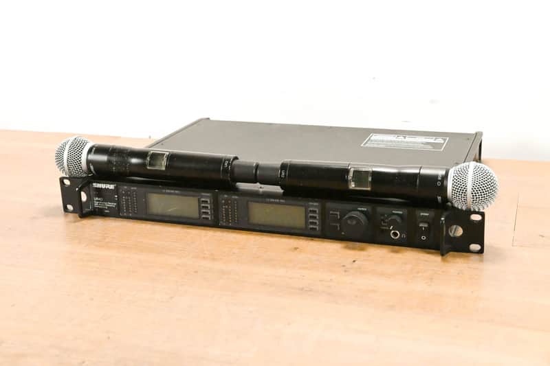 Shure UR4D Wireless Receiver w/ two UR2/SM58 Handheld Mics - L3 Band CG0128P image 1
