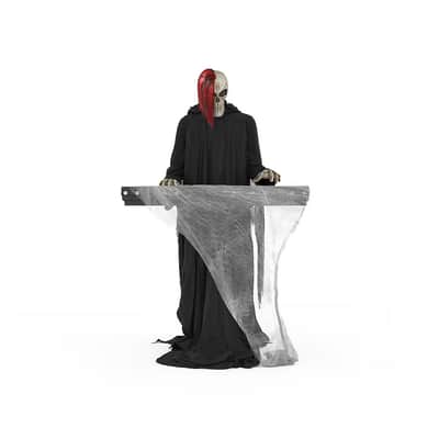 6-Foot Skeleton Reaper Keyboard Player – Life-Size Halloween Animatronic Musician with Bluetooth & Motion Activation image 2