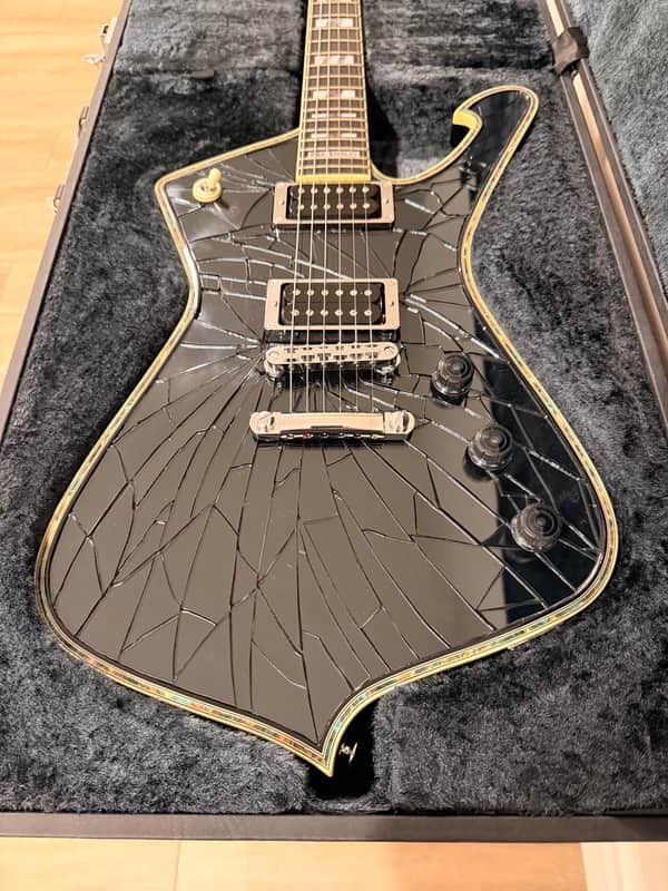 Ibanez PS3CM Paul Stanley Signature Black Cracked Mirror Iceman image 1