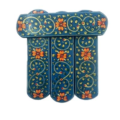 Sheesham Wood Khartal Professional Hand Paint Musical Instrument image 2