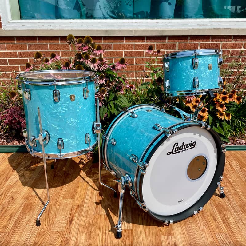 Ludwig Classic Maple Bop Kit Drum Set Glacier Blue 18/12/14 *Mint* image 1