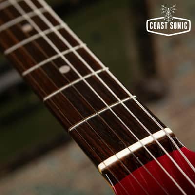 1999 Fender '62 Reissue Jaguar JG66-85MH Old Candy Red w/ Matching Headstock CIJ image 12