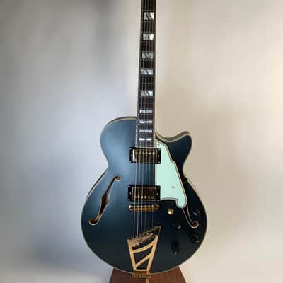 D'Angelico Deluxe 59 RARE Limited Edition #28/50 Matte Charcoal Archtop Electric Guitar - Gold Hardware, Abalone Block Inlays image 2