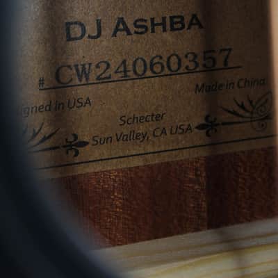 Schecter DJ Ashba Acoustic Electric Guitar Solid Spruce Top Carbon Grey Finish image 5