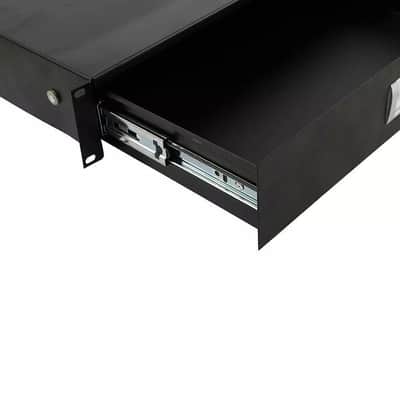 2U Pro Rack Case 19" Steel Plate Dj Drawer Equipment Cabinet W/Key Black High Qu image 2