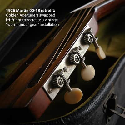 Golden Age Restoration Tuners for Slotted Peghead Guitar - Square-End, Relic Nickel Finish with Matte Cream Knobs image 3