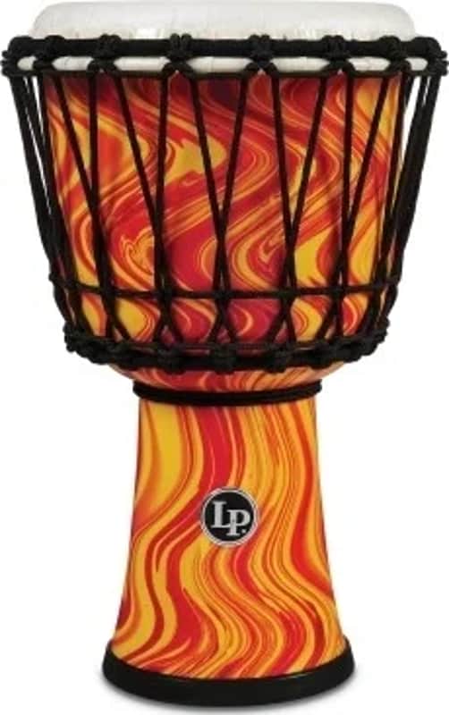 Lp 7-inch Rope Tuned Circle Djembe With Perfect-pitch Head - Orange Marble image 1