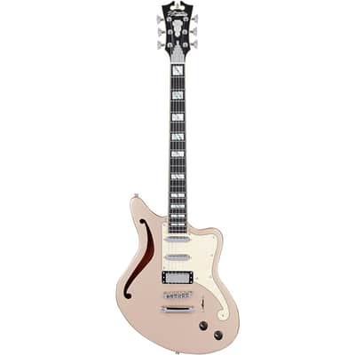 D'Angelico Deluxe Series Bedford SH Electric Guitar with USA Seymour Duncan Pickups and Stopbar Tailpiece Regular Desert Gold image 3