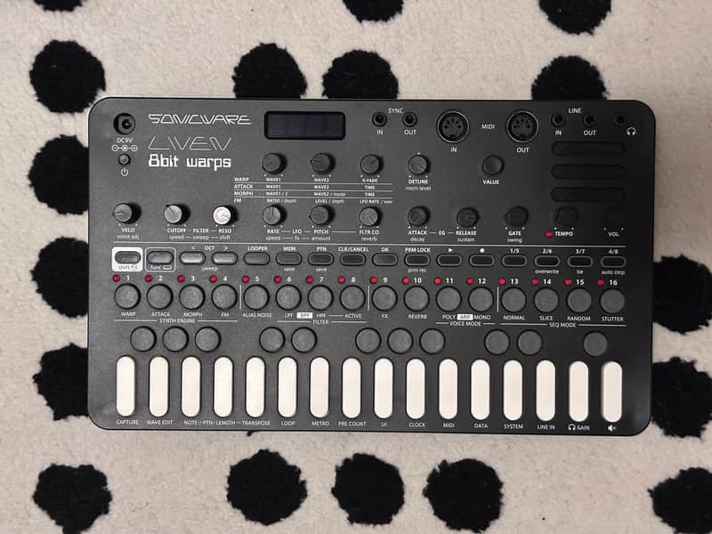 Sonicware Liven 8bit Warps 27-Key Synthesizer Groovebox 2020 - Present - Black image 1