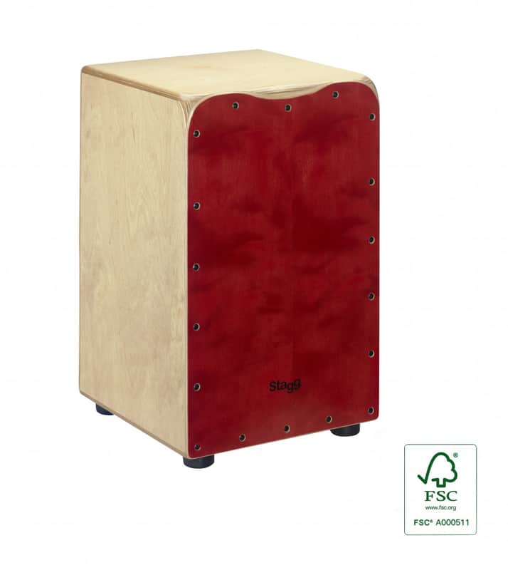 Stagg Cajon Drum Birch, Red CAJ-50M-RD image 1