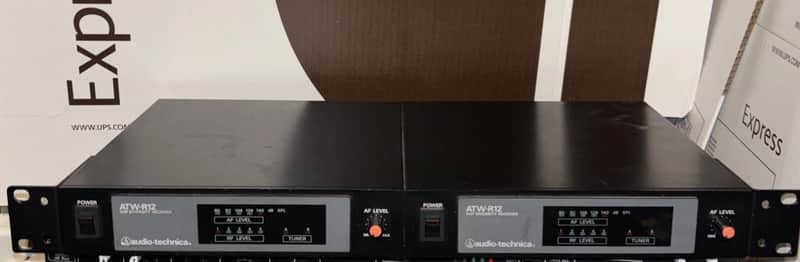 Audio-Technica 2 x ATW-R12 VHF Diversity Receivers w/Rack Ears image 1