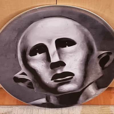 Queen, Roger Taylor, News of the World, 22" Frank the Robot Bass Drumhead image 2