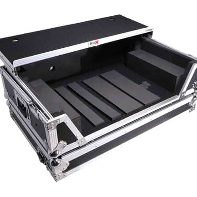 ProX XS-FLX102U WLT Flight Style Road Case for Pioneer DDJ-FLX10 DJ Controller with Laptop Shelf 2U Rack Space Wheels image 3