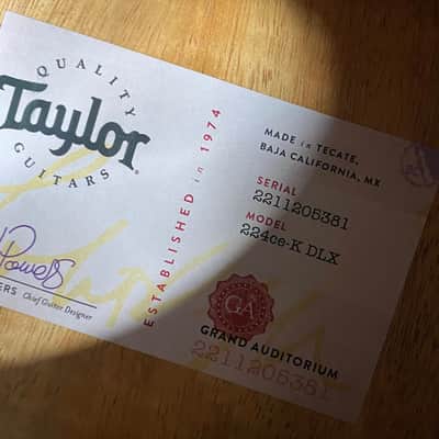 NEW! Taylor 224ce-K DLX Grand Auditorium Acoustic-Electric Guitar - Tobacco - 4.65lbs - Authorized Dealer - G06213 image 4