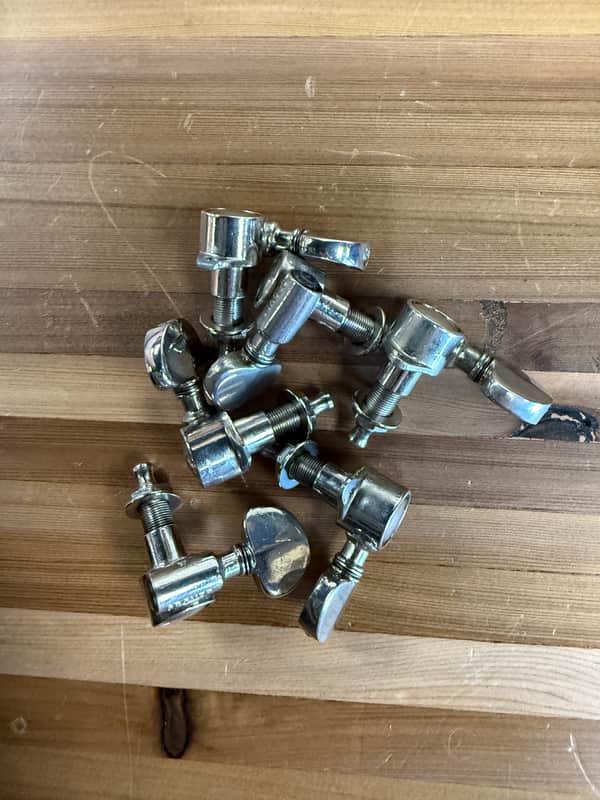 Vintage Grover Rotomatic 6 in Line Tuners 1970's Full Set Milk Bottle USA image 1