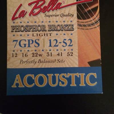 La Bella 7GPS Phosphor Bronze Acoustic Guitar Strings - Light (12-52)