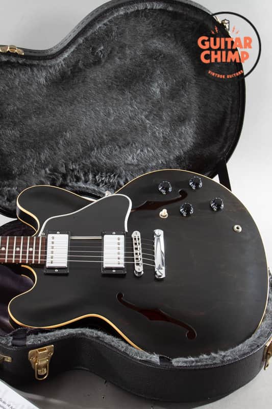 2010 Gibson Memphis ES-335 Dot Satin Trans Black OHSC COA ’57 Classics 7lb 14oz
