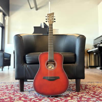 Jay Turser JTA52 1/2 Acoustic Guitar Dreadnought - Blackwood Fingerboard, Red Sun image 2