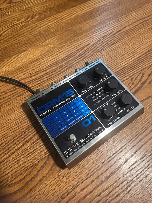 Electro-Harmonix DRM-15 Digital Rhythm Matrix with Bass and Clock Outputs 1980s - Silver / Blue image 1