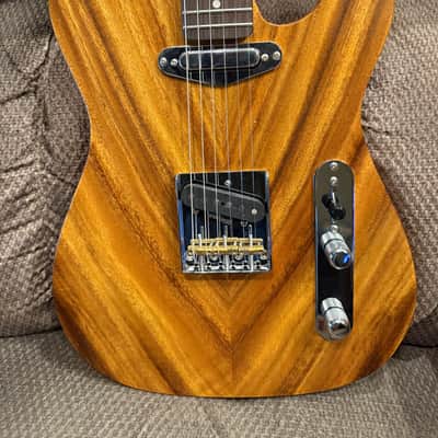 Custom Telecaster AAAA Chevron Koa Top Mahogany Body. Roasted Maple neck image 5