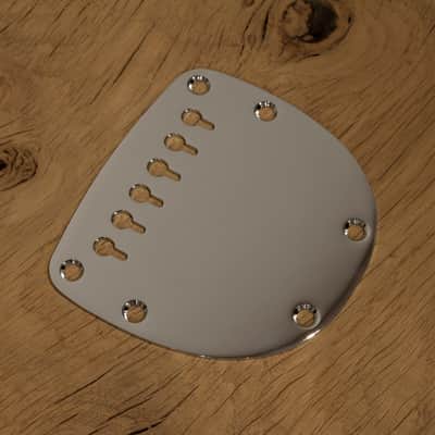 HERAD Fender/Squier Bass VI Hardtail Conversion Plate. Regular Break Angle. Mirror Polished Chrome Plated. image 8