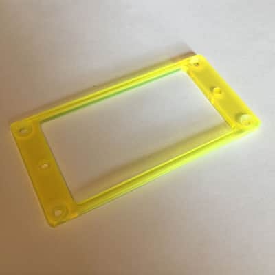 Guitar Parts Humbucker Pickup Flat Bezel Acrylic MOUNTING RING - FLUORESCENT YELLOW