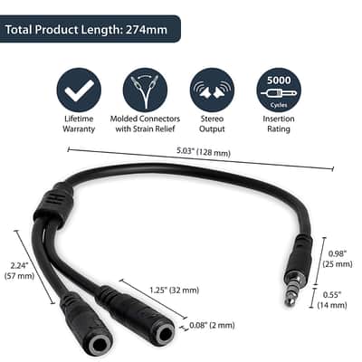 StarTech - MUYHSMFF - 3.5 mm Headset Adapter With Separate Headphone/Microphone image 3