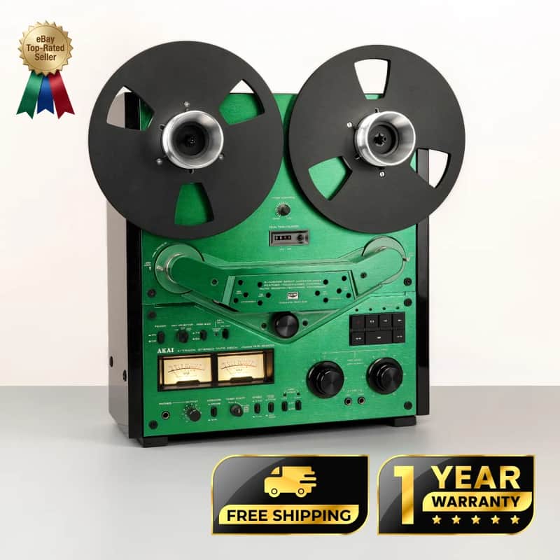 Akai GX-635D Reel-to-Reel Tape Deck Custom Green - Restored - 1 Year Warranty image 1