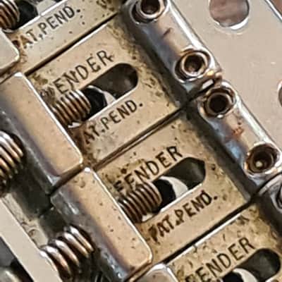 Vintage Fender Stratocaster Tremolo bridge with pat pend saddles . image 4
